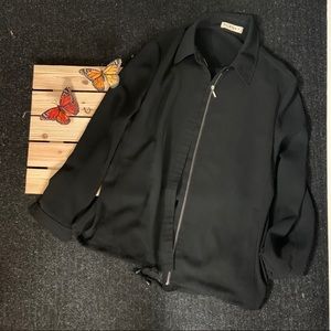 Blazer styled like a raincoat